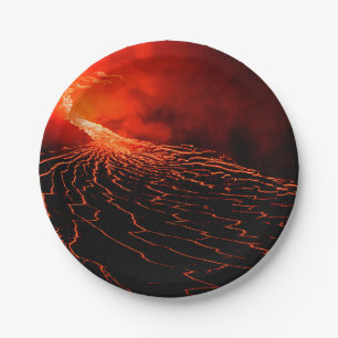 volcano eruption paper plate