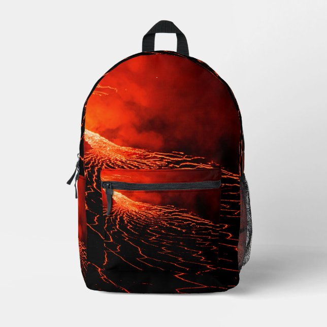 volcano eruption printed backpack (Front)