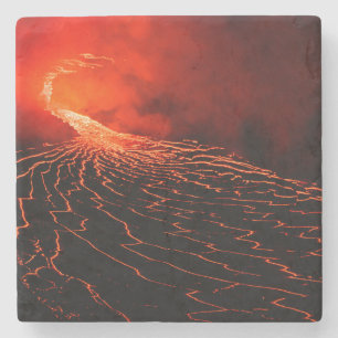 volcano eruption stone coaster