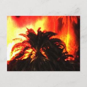 Volcano Eruption Watercolor Postcard