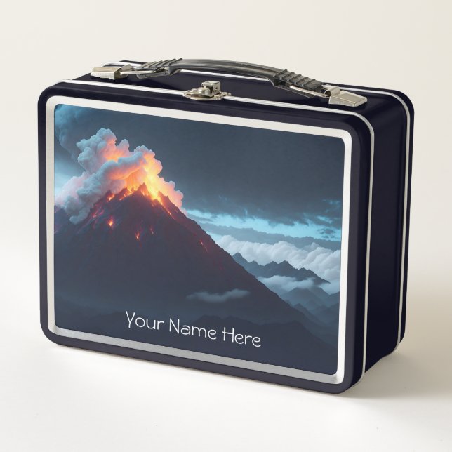 Volcano Explorer Metal Lunchbox - Customize it (Front)
