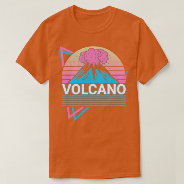 Volcano Geology Magma Lava Retro Gift T-Shirt (Design Front)