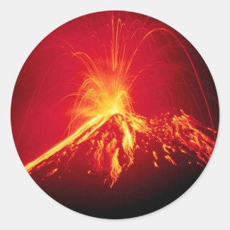 Volcano Hot Lava 1991 Costa Rica Classic Round Sticker