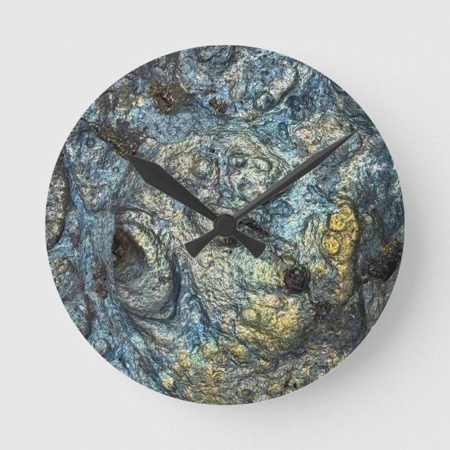 Volcano Lava Rock Round Clock (Front)