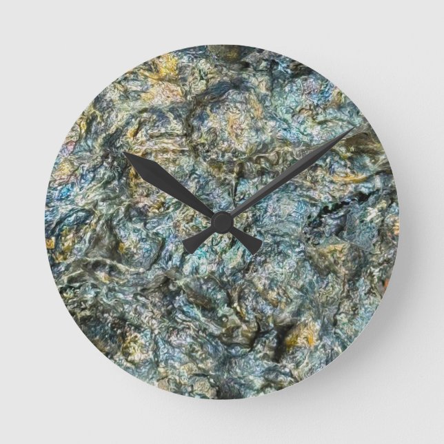 Volcano Lava Rock Round Clock (Front)