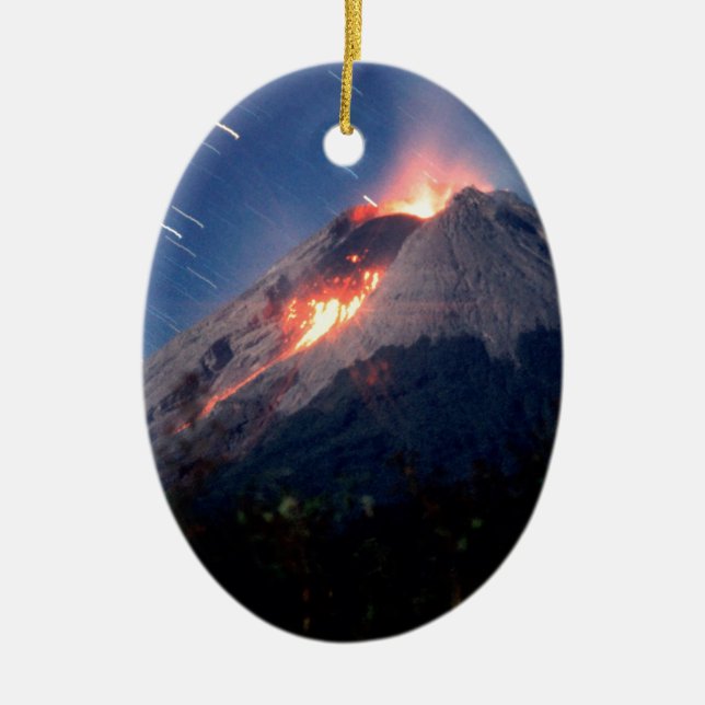 Volcano Natural Wonder Ceramic Tree Decoration (Front)