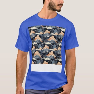 Volcano Seamless Pattern Mountain Fire Lava Magma T-Shirt