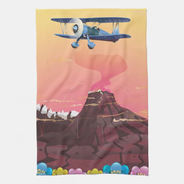 Volcano Tea Towel (Vertical)