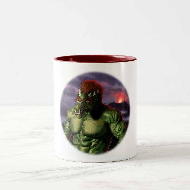 Volcano Troll Vacation Portrait Fantasy Coffee Mug (Center)