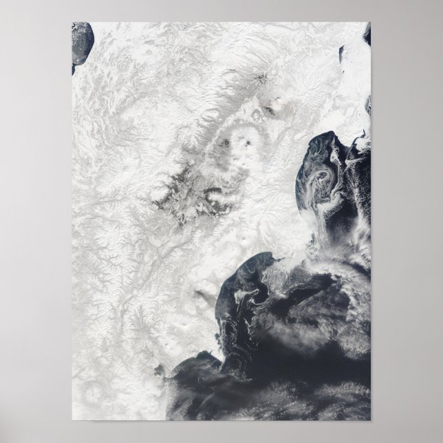 Volcanoes in central Kamchatka Peninsula Poster (Front)