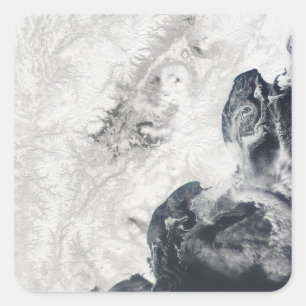 Volcanoes in central Kamchatka Peninsula Square Sticker