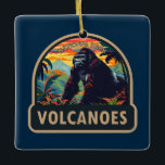 Volcanoes National Park Mountain Gorilla Travel Ceramic Ornament<br><div class="desc">Volcanoes vector artwork design. Volcanoes national park is a stop centre for all Rwanda gorilla safaris sheltering the highest number of mountain gorillas in the Virunga Conservation area.</div>