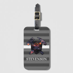 Volcanologist's Rock Hammer and Lava Flow Logo Luggage Tag