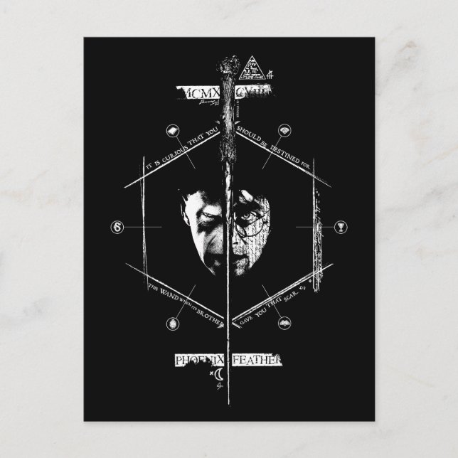 Voldemort Harry Potter Face Off Graphic Postcard (Front)