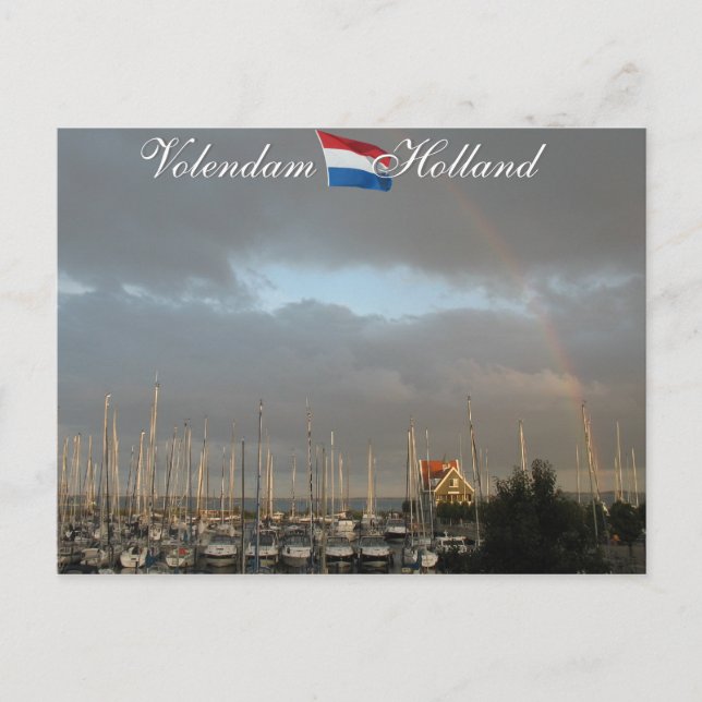 Volendam Harbour Holland Postcard (Front)