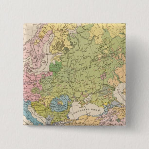 Volkerkarte von Europa, Map of Europe 15 Cm Square Badge