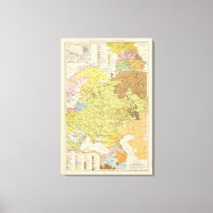 Volkerkarte von Russland - Map of Russia Canvas Print