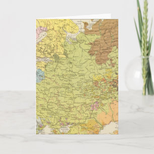Volkerkarte von Russland - Map of Russia Holiday Card