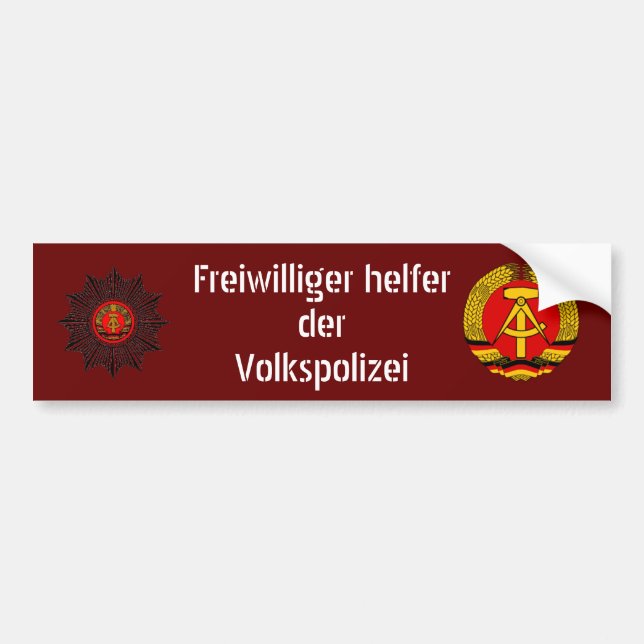 Volkspolizei's helper bumper sticker (Front)