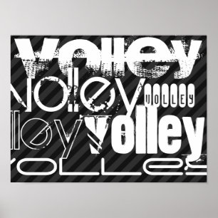 Volley; Black & Dark Grey Stripes Poster