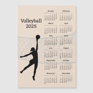 Volleyball 2025 Calendar Magnetic Card