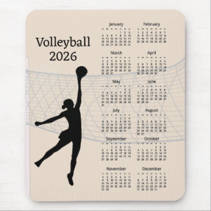 Volleyball 2026 Calendar Mouse Pad
