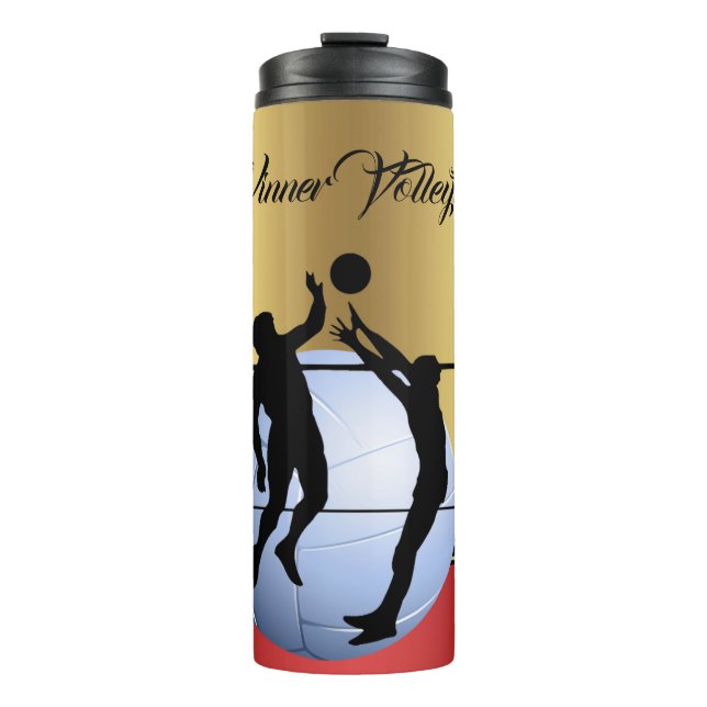 Volleyball 2Players and Ball elegant Personalise Thermal Tumbler (Front)