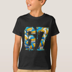 Volleyball 67 Six Seven Srt Funny Gen Alpha Z Meme T-Shirt
