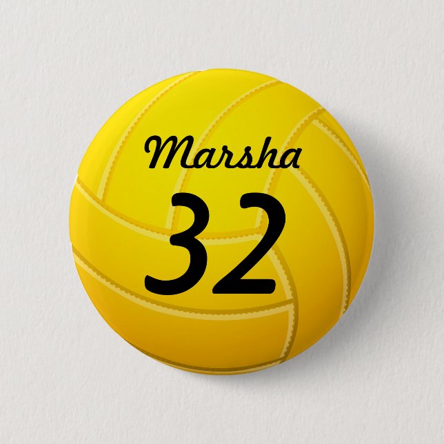 Volleyball 6 Cm Round Badge (Front)