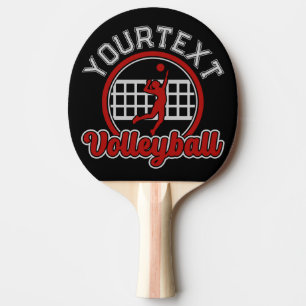 Volleyball ADD NAME Spike Ball Attack Team Player Ping Pong Paddle