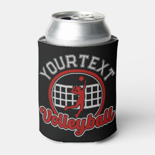 Volleyball ADD NAME Spike Ball Attack Team Sports Can Cooler