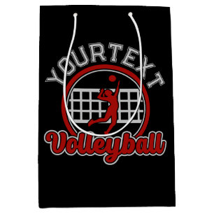 Volleyball ADD NAME Spike Ball Attack Team Sports Medium Gift Bag