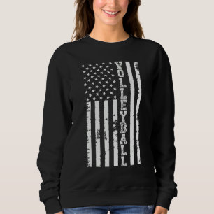 Volleyball American Flag Men Women Kids Merica USA Sweatshirt