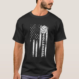 Volleyball American Flag Usa Patriotic Athlete T-Shirt