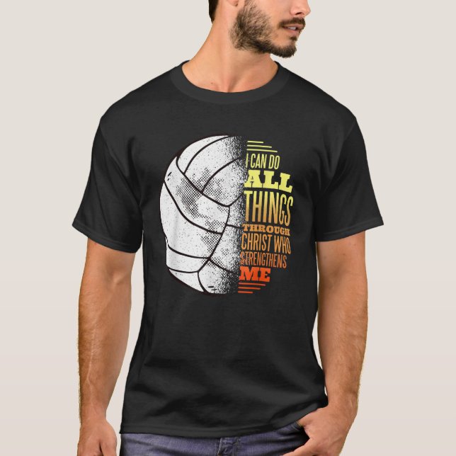 Volleyball And Jesus T-Shirt (Front)
