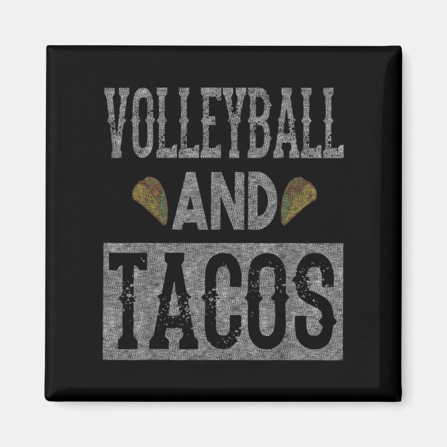 Volleyball and Tacos Fun Taco Distressed  Magnet (Front)