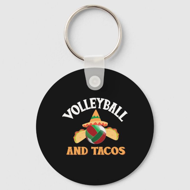 Volleyball And Tacos Funny Taco  Key Ring (Front)