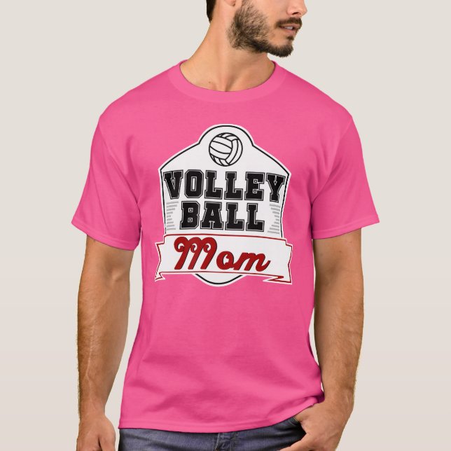Volleyball And Volleyball Mum With Funny Volleybal T-Shirt (Front)