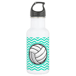 Volleyball; Aqua Green Chevron 532 Ml Water Bottle