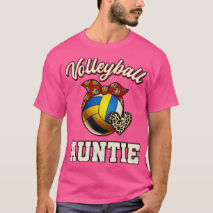 Volleyball Auntie Leopard Volleyball Player Mother T-Shirt