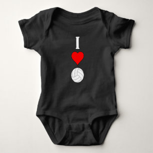 Volleyball Baby I Love/Heart Volleyball One-Piece Baby Bodysuit