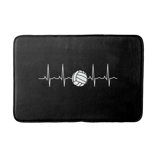 Volleyball Ball Heartbeat Bath Mat (Front)
