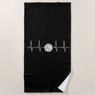 Volleyball Ball Heartbeat Beach Towel