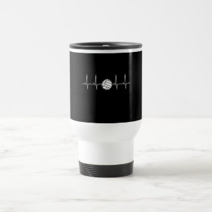 Volleyball Ball Heartbeat Travel Mug