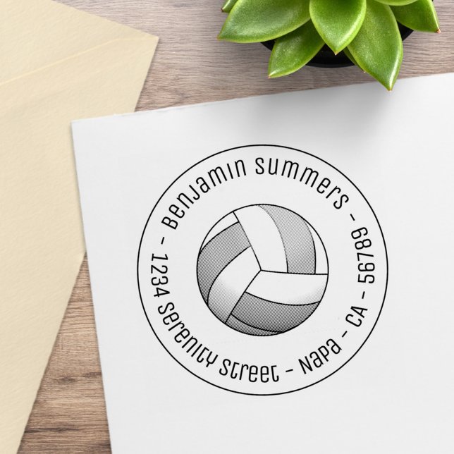 Volleyball Ball Round Address Rubber Stamp (Creator Uploaded)