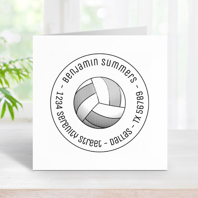 Volleyball Ball Round Address Rubber Stamp (Creator Uploaded)
