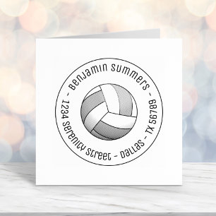 Volleyball Ball Round Address Self-inking Stamp