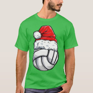 Volleyball Ball Santa Christmas Girls Xmas Hat Spo T-Shirt