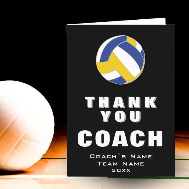 Volleyball Ball Thank you Coach Card (Creator Uploaded)