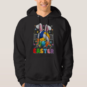 Volleyball Ball With Bunny Ears Easter Day Boys Ki Hoodie
